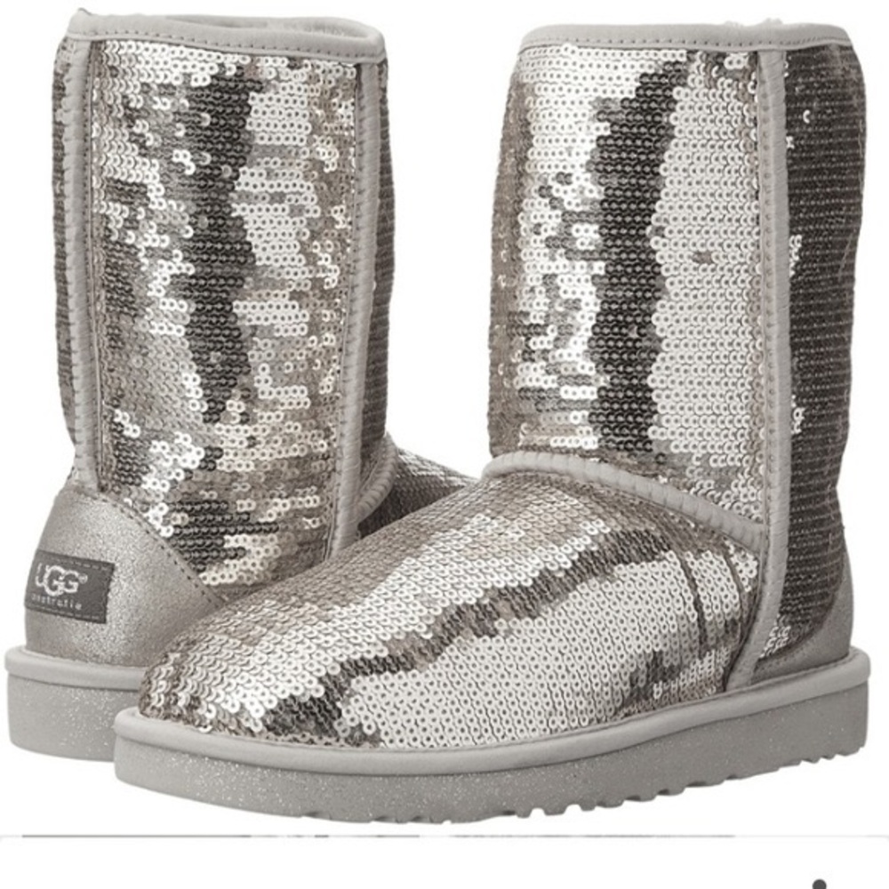 Silver sequin ugg boots